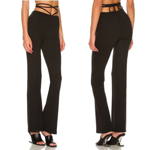 Superdown NWT Regan tie strap jersey pant size XL black stretchy - revolve - Picture 6 of 6